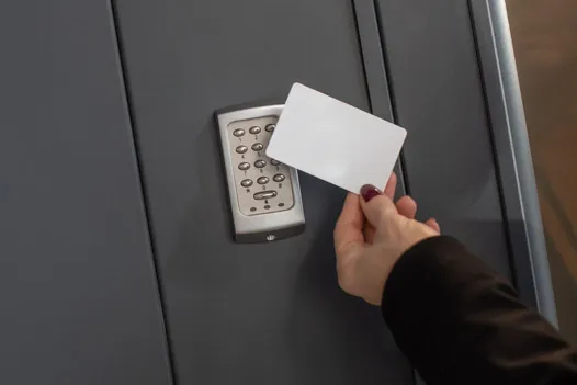 Person scanning an access control card
