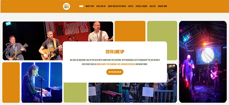Screenshot of the BBQ on the Green Website