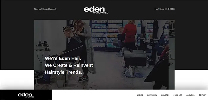 Eden Hair Salons Website