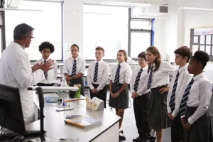 Group of Students in Classroom with Teacher