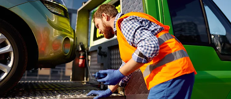 Customer Vehicle on a Tow-Truck